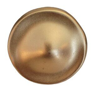 Monet Gold Tone Round Domed Minimal Modernist Coin Medallion Pin Brooch, M860